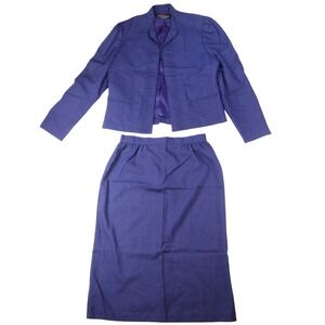 Vintage 2 piece Steven Michaels Skirt Suit Classic Navy Blue Made in USA Classic